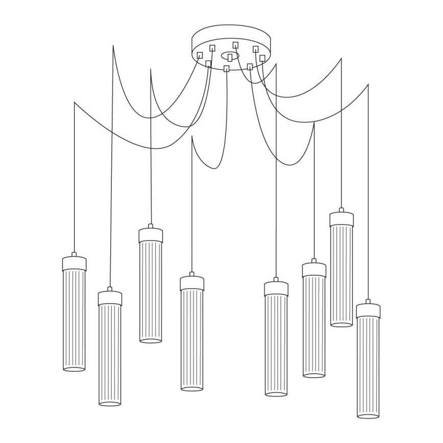 Kolarz 6009.30850 - Suspension filaire RAGGIO 8xE14/25W/230V araignée argent