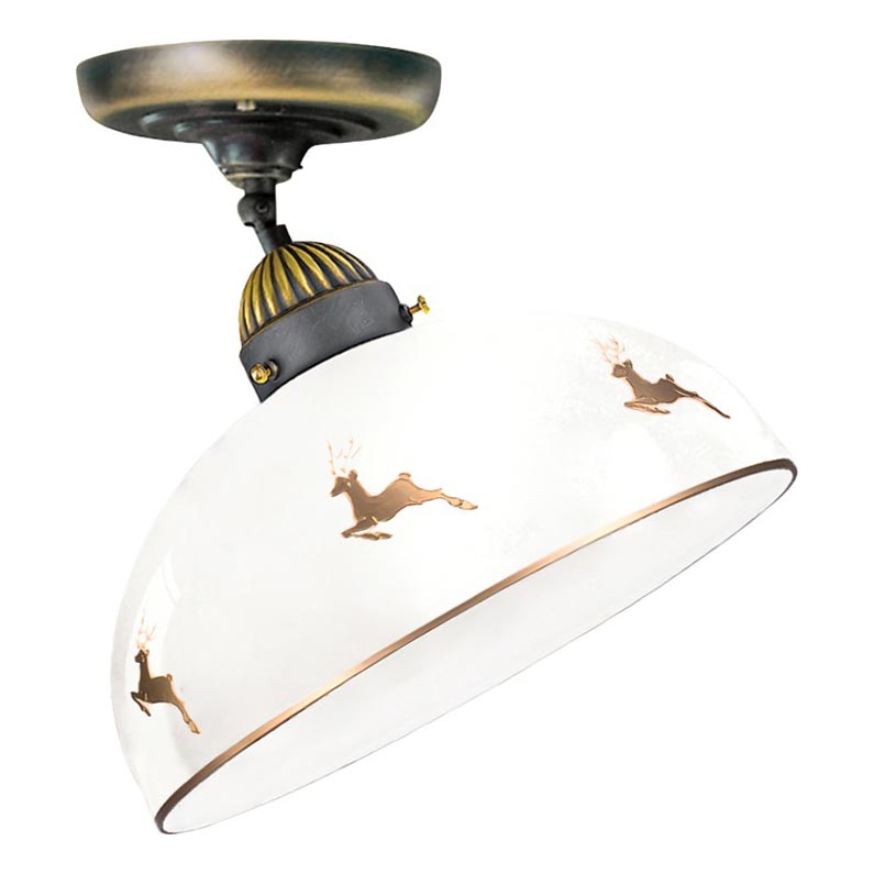 Kolarz 731.10.150 - Plafonnier NONNA 1xE27/75W/230V Ø 20 cm, motif cerf, finition or rose