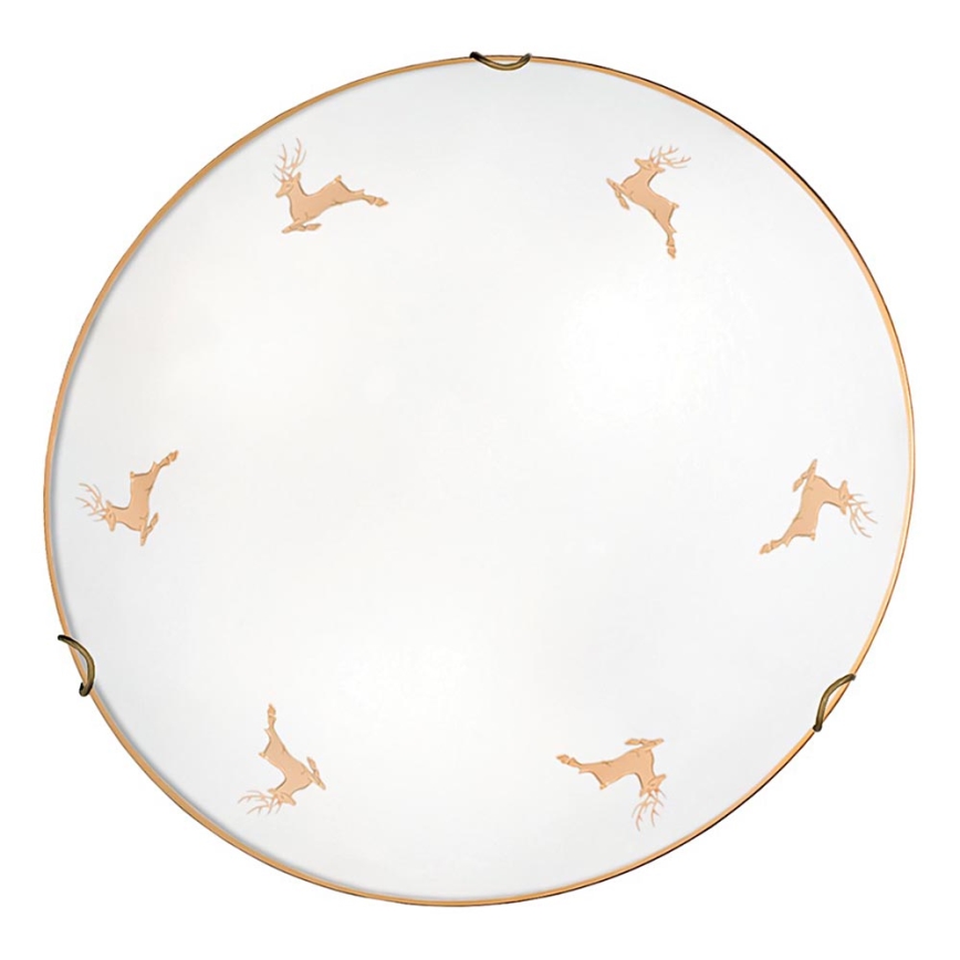 Kolarz 731.12.4.150 - Applique murale NONNA 2xE27/60W/230V Ø 40 cm, motif cerf, finition or rose