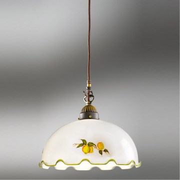 Kolarz 731.30.116 - Suspension sur câble NONNA 1xE27/75W/230V Ø 20 cm à motif citrons