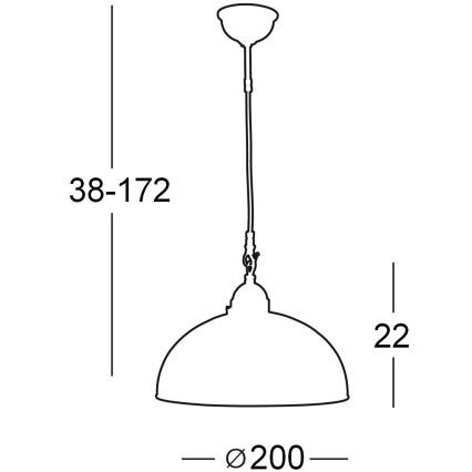 Kolarz 731.30.21 - Suspension filaire NONNA 1xE27/75W/230V