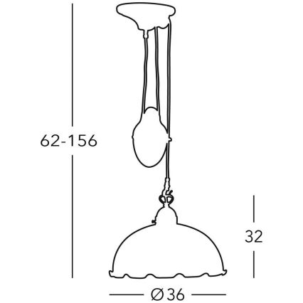 Kolarz 731.33.55 - Suspension avec fil NONNA 1xE27/75W/230V