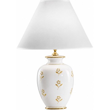 kolarz 731.70W.160 - Lampe de table NONNA 1xE27/100W/230V, motif floral, blanc/doré