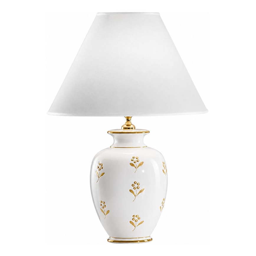 kolarz 731.70W.160 - Lampe de table NONNA 1xE27/100W/230V, motif floral, blanc/doré