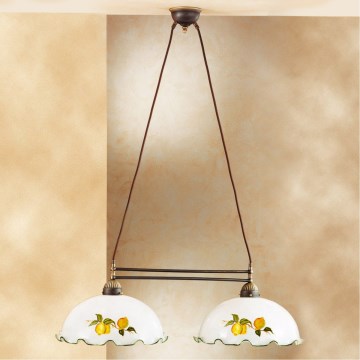 Kolarz 731.82.117 - Suspension sur câble NONNA 2xE27/75W/230V, à motif citrons