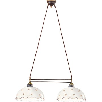 Kolarz 731.82.161 - Suspension sur câble NONNA 2xE27/75W/230V, motif floral, finition or rose