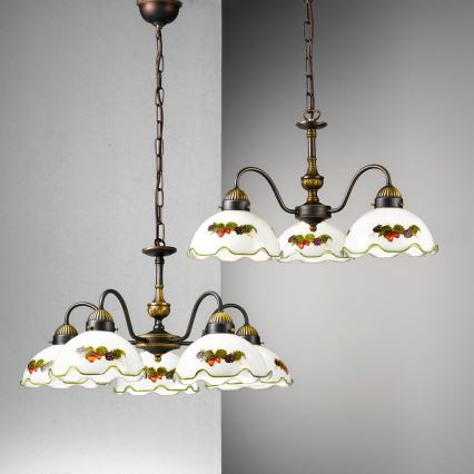 Kolarz 731.83.113 - Suspension sur chaîne NONNA 3xE27/75W/230V bordeaux/fraise