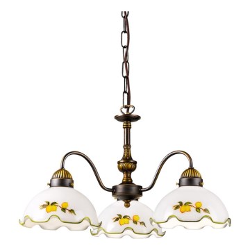 Kolarz 731.83.116 - Lustre suspendu sur chaîne NONNA 3xE27/75W/230V motif citrons