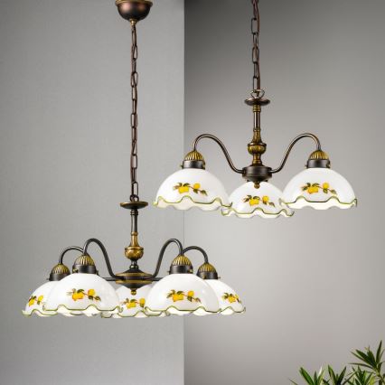 Kolarz 731.83.116 - Lustre suspendu sur chaîne NONNA 3xE27/75W/230V motif citrons