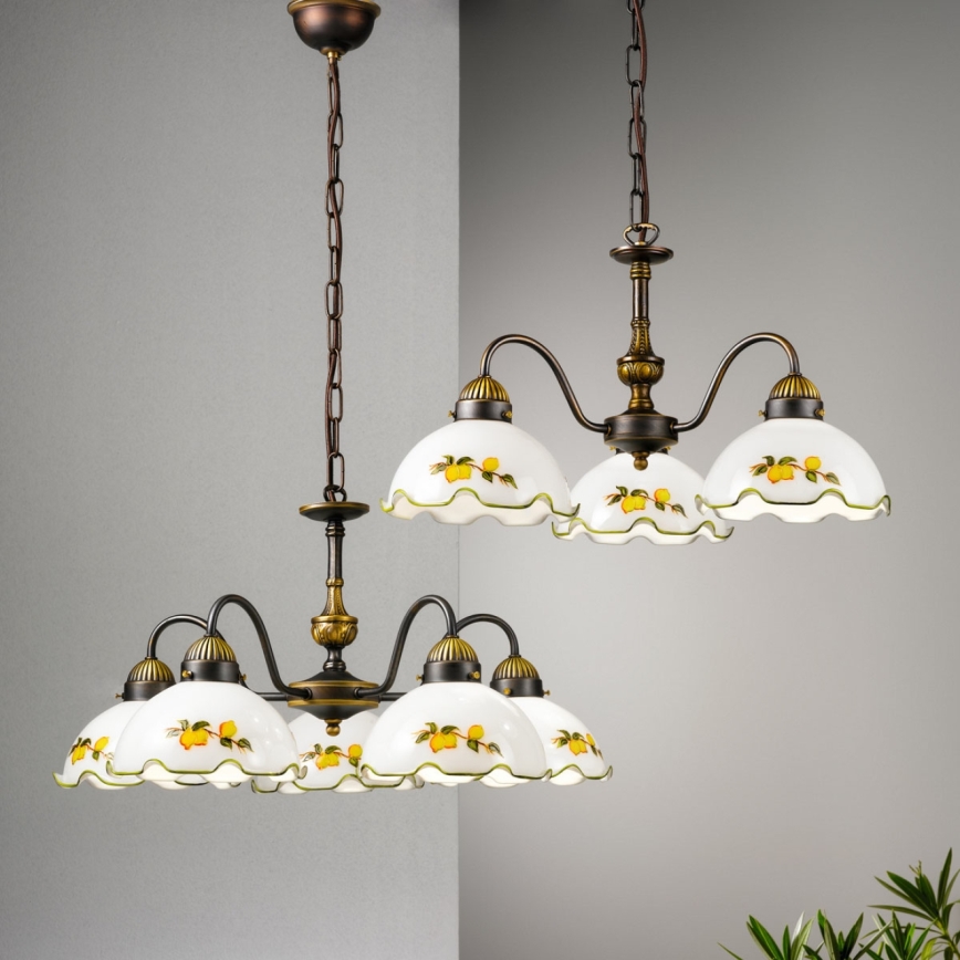 Kolarz 731.83.116 - Lustre suspendu sur chaîne NONNA 3xE27/75W/230V motif citrons