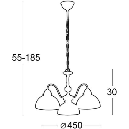 Kolarz 731.83.17 - Suspension fil NONNA 3xE27/75W/230V