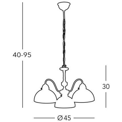 Kolarz 731.83.21 - Suspension avec fil NONNA 3xE27/75W/230V