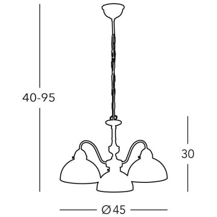 Kolarz 731.83.53 - Lustre sur chaîne NONNA 3x/E27/75W/230V