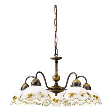 Kolarz 731.85.110 - Lustre suspendu sur chaîne NONNA 5xE27/75W/230V, bordeaux