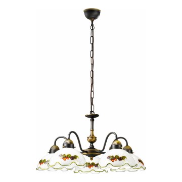 Kolarz 731.85.113 - Lustre sur chaîne NONNA 5xE27/75W/230V bordeaux/fraise