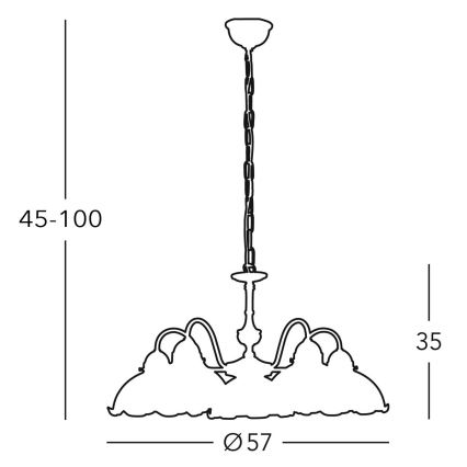 Kolarz 731.85.70 - Suspension filaire NONNA 5xE27/75W/230V