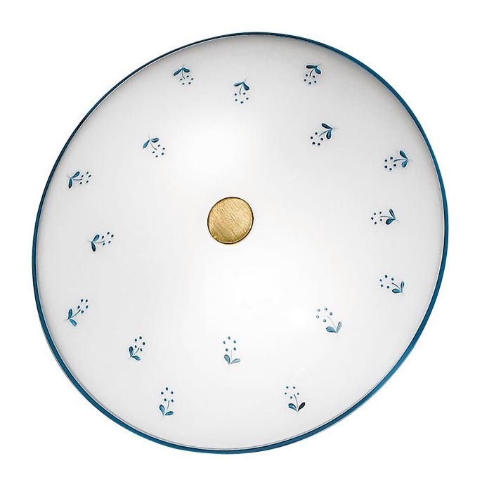 Kolarz 731.U12.4.17- Plafonnier NONNA 2xE14/60W/230V d. 32 cm bleu/laiton