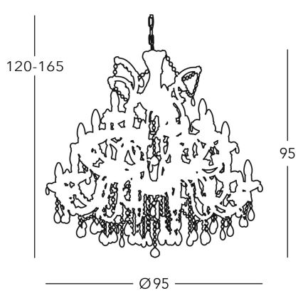 Kolarz 960.812+12+6 - Lustre en cristal sur chaîne VALERIE 30xE14/40W/230V