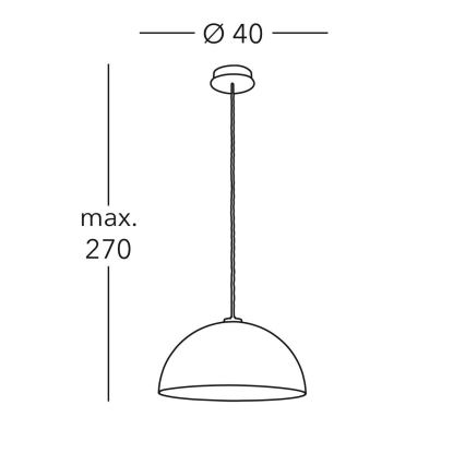 Kolarz A1339.31.Co.VinAu/40 - Suspension filaire CULT 1xE27/100W/230V diam. 40 cm doré