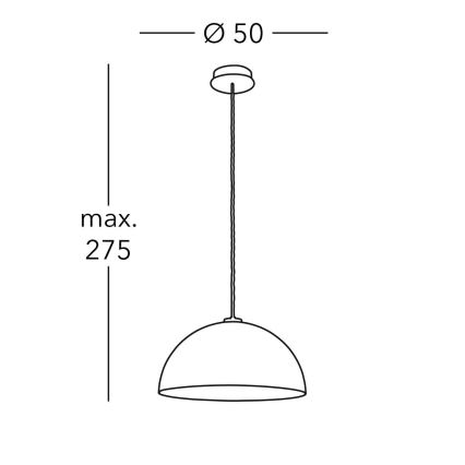 Kolarz A1339.31.Co.VinAu/50 - Suspension filaire CULT 1xE27/100W/230V diam. 50 cm doré