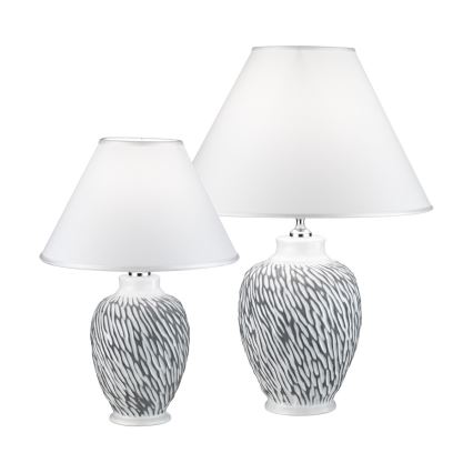 Kolarz A1340.71.Gr - Lampe de table CHIARA 1xE27/100W/230V blanche/grise diamètre 40 cm