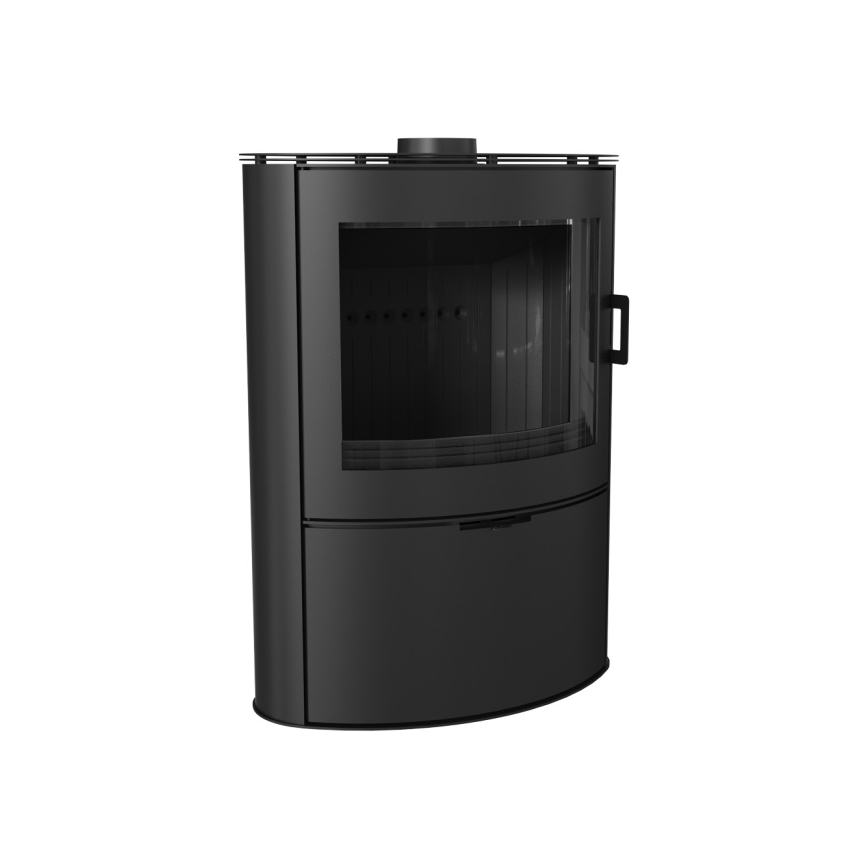 Kratki - Cheminée en acier avec fermeture de porte automatique 10kW 150 mm noir