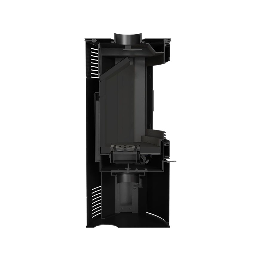 Kratki - Cheminée en acier avec fermeture de porte automatique 10kW 150 mm noir