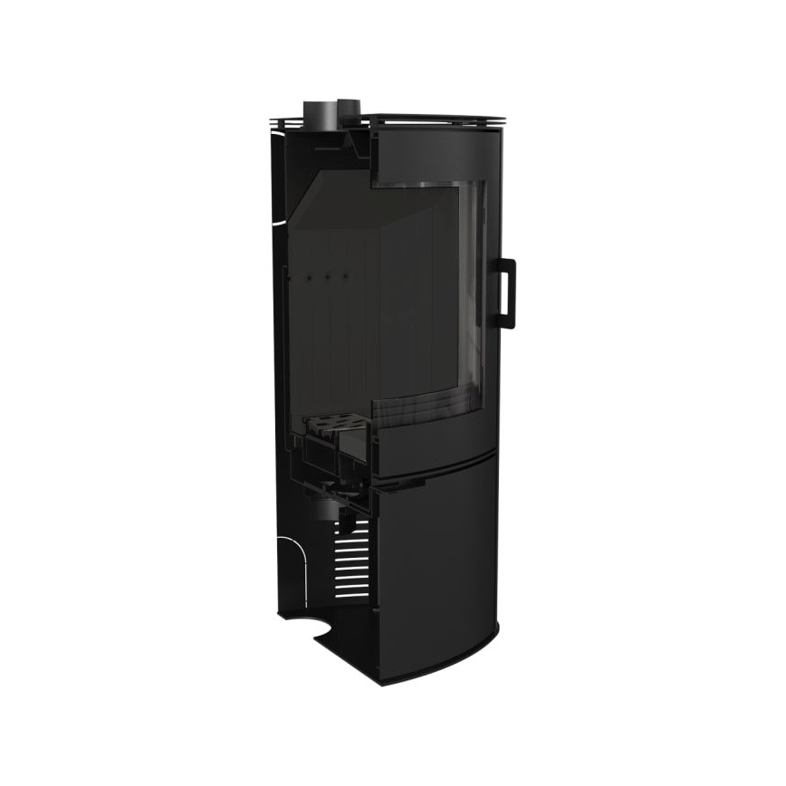 Kratki - Cheminée en acier avec fermeture de porte automatique 10kW 150 mm noir