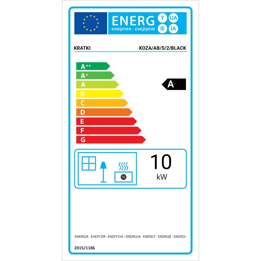 Kratki - Cheminée en acier avec fermeture de porte automatique 10kW 150 mm noir
