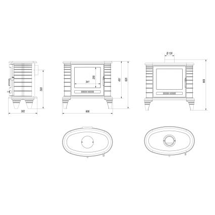 Kratki - Cheminée en fonte 9kW 130 mm