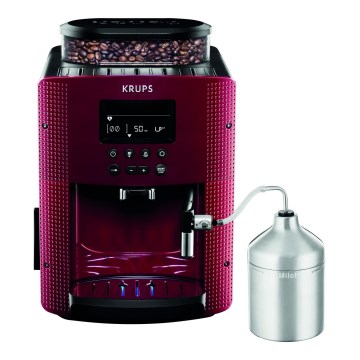 Krups - Machine à café automatique avec récipient à lait ESSENTIAL 1450W/230V rouge