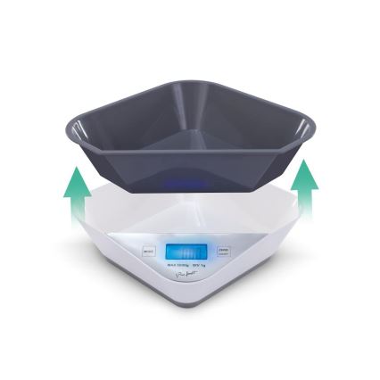 Lamart - Balance de cuisine numérique 2xAAA blanche/grise