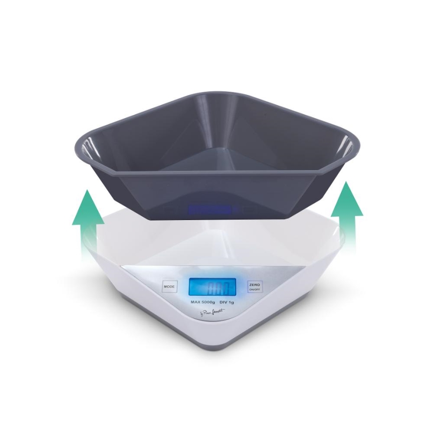 Lamart - Balance de cuisine numérique 2xAAA blanche/grise