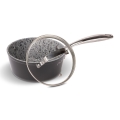 Lamart - Casserole effet granit avec couvercle 16 cm noir/gris/inox