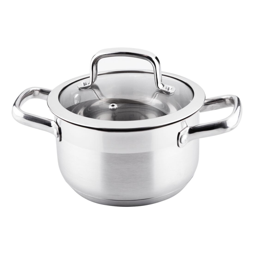 Lamart - Pot avec couvercle 18 cm en acier inoxydable