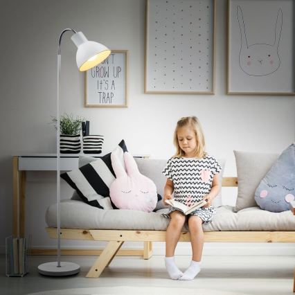 Lampadaire 1 ampoule E27, 25 W, 230 V, blanc