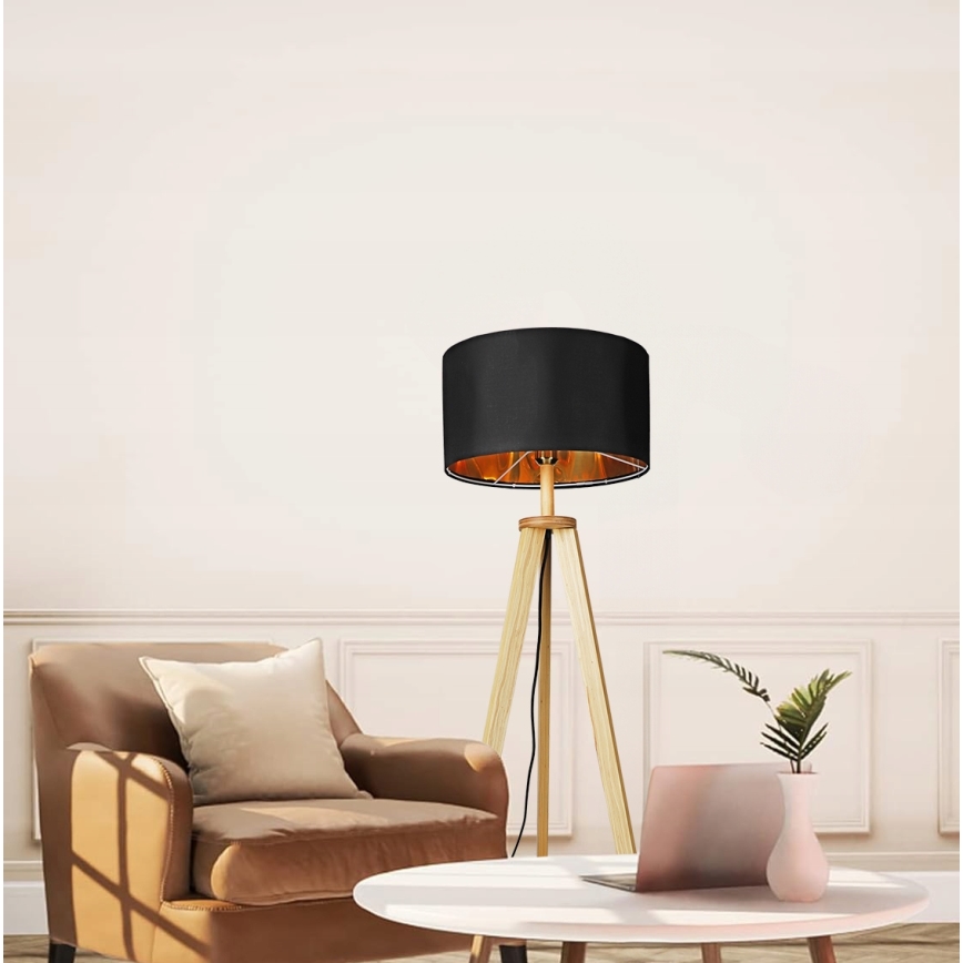 Lampadaire 1 douille E27 / 40 W / 230 V, noir