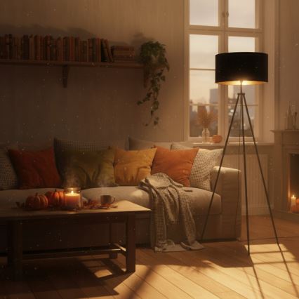 Lampadaire 1 x E27, 40 W, 230 V, noir