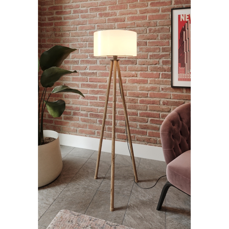 Lampadaire 1xE27/40W/230V beige/blanc
