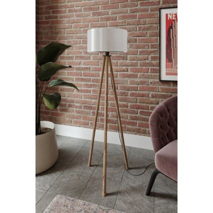 Lampadaire 1xE27/40W/230V beige/blanc