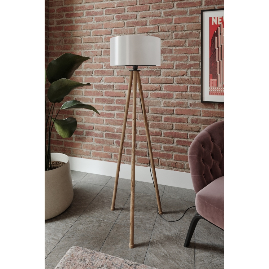 Lampadaire 1xE27/40W/230V beige/blanc