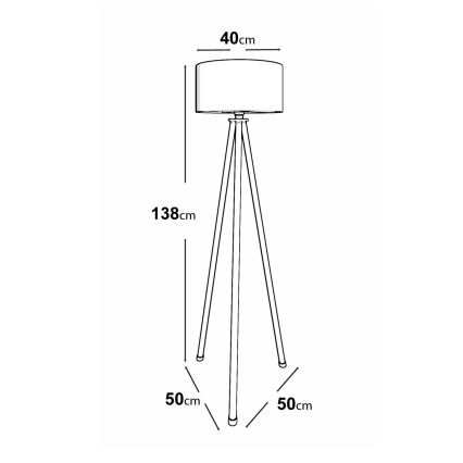 Lampadaire 1xE27/40W/230V beige/blanc
