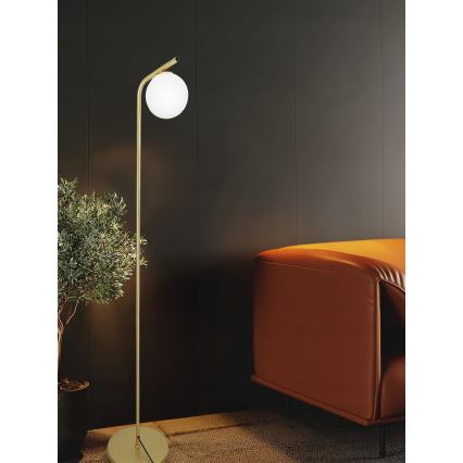 Lampadaire 1xE27/40W/230V doré/blanc