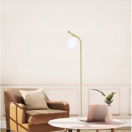 Lampadaire 1xE27/40W/230V doré/blanc