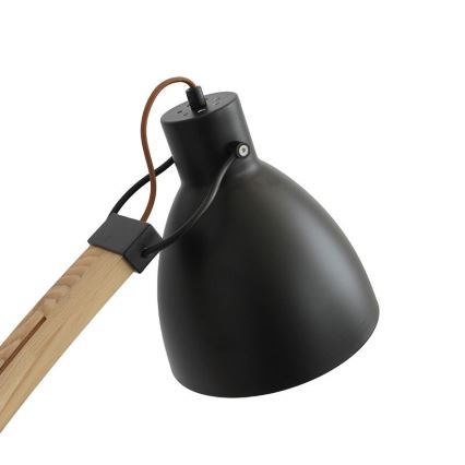 Lampadaire 1xE27/60W/230V frêne/noir