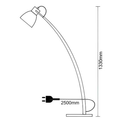 Lampadaire 1xE27/60W/230V frêne/noir