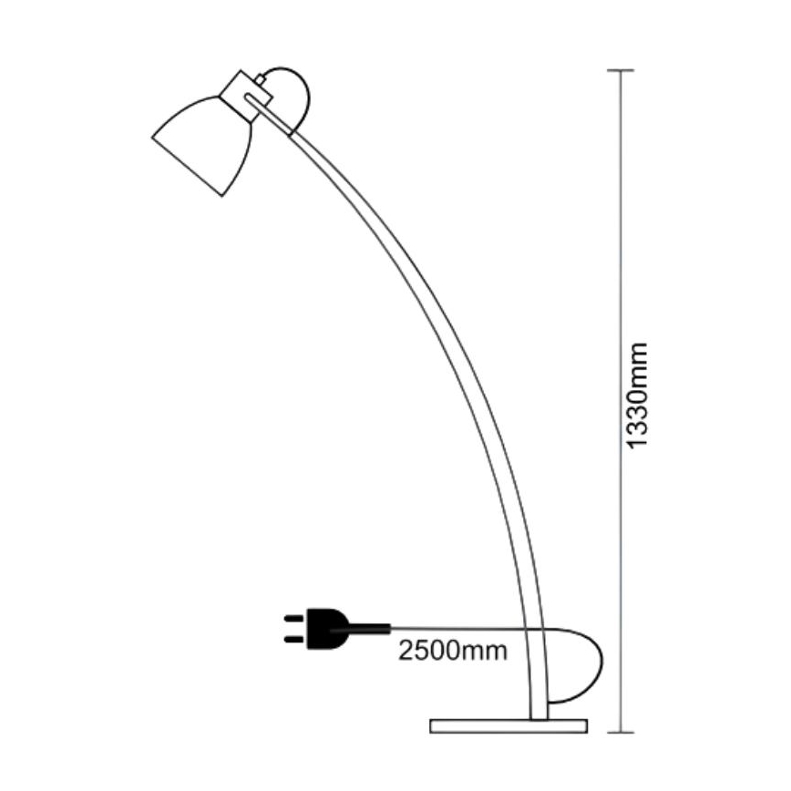 Lampadaire 1xE27/60W/230V frêne/noir