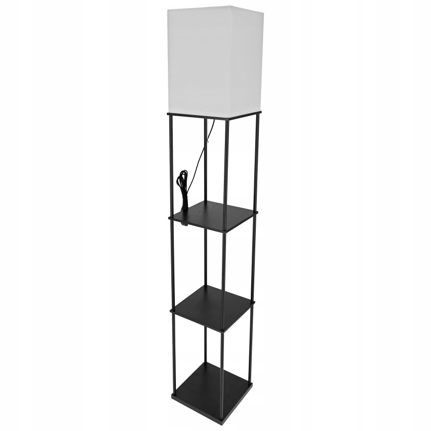 Lampadaire à étagères, 1 x culot E27 / 40W / 230V, hauteur 160 cm, noir/blanc