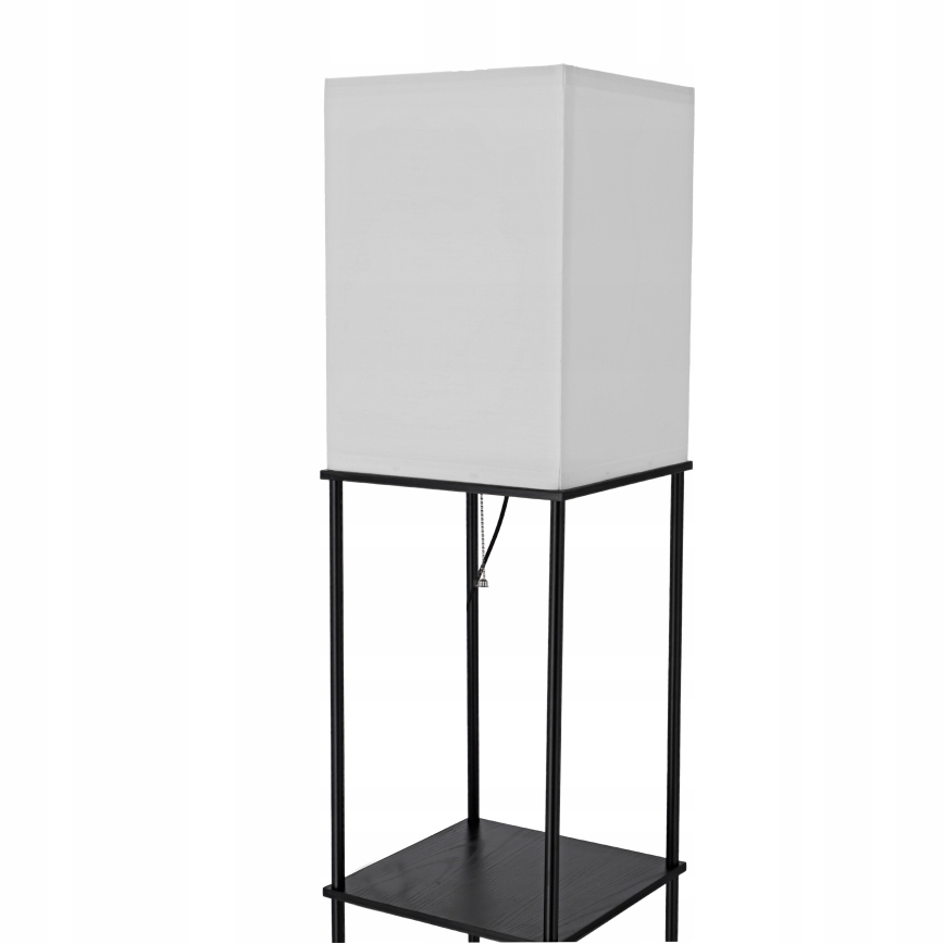 Lampadaire à étagères, 1 x culot E27 / 40W / 230V, hauteur 160 cm, noir/blanc