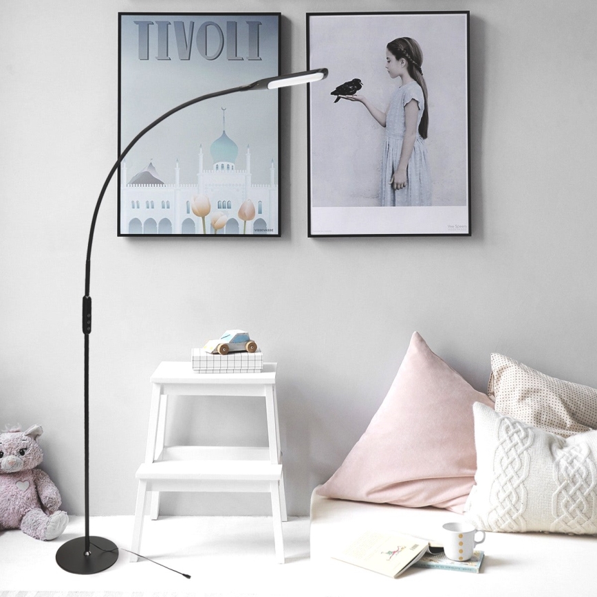 Lampadaire à intensité variable LED/9W/230V 3000-6500K noir + télécommande